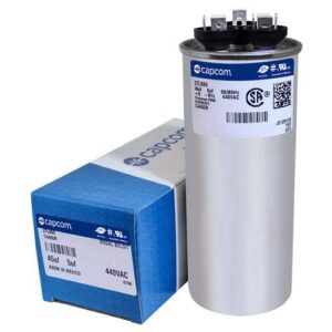 45/5 uF MFD 440V Round Polypropylene Embedded Motor Run Capacitor