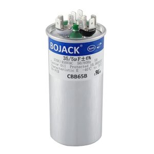 BOJACK 35+5uF 35 5 MFD ±6% 370V/440V CBB65 Dual Run Round Start Capacitor